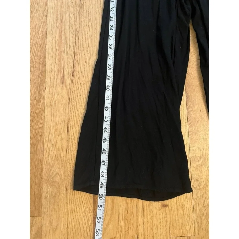 Old Navy Black Wide Leg Jumpsuit Cap Sleeve Smocked Back Sweetheart Neck S
